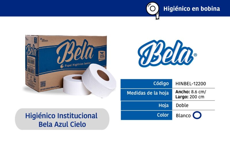 Higiénico Institucional Bela Azul Cielo