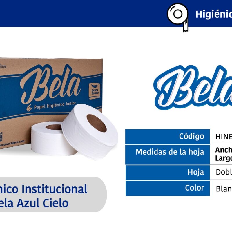 Higiénico Institucional Bela Azul Cielo