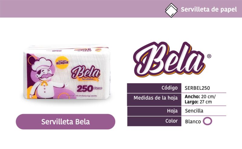 Servilletas Bela 250 piezas
