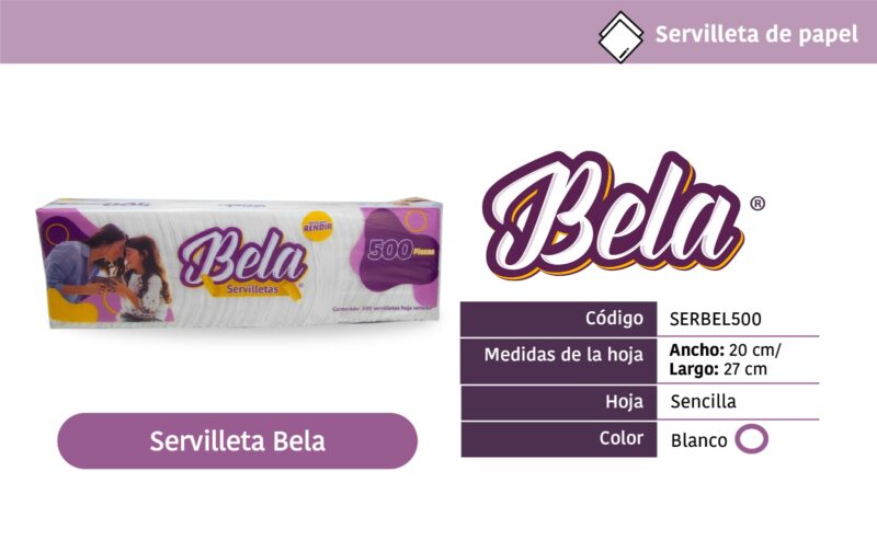 Servilletas Bella 500 piezas.