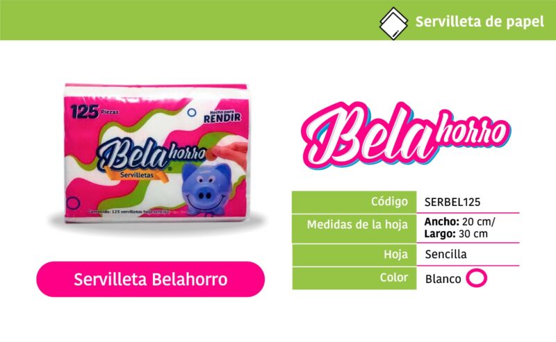Servilletas Belahorro 125 piezas.