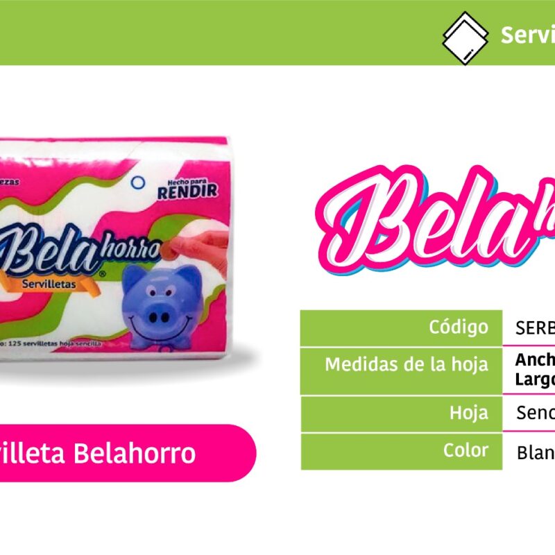 Servilletas Belahorro 125 piezas.