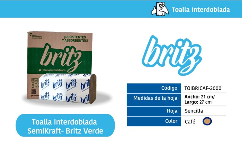 Toalla Interdoblada Semikraft Britz Verde