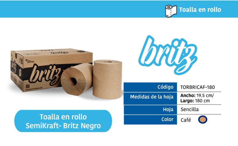 Toalla En Rollo Semikraft Britz Negro