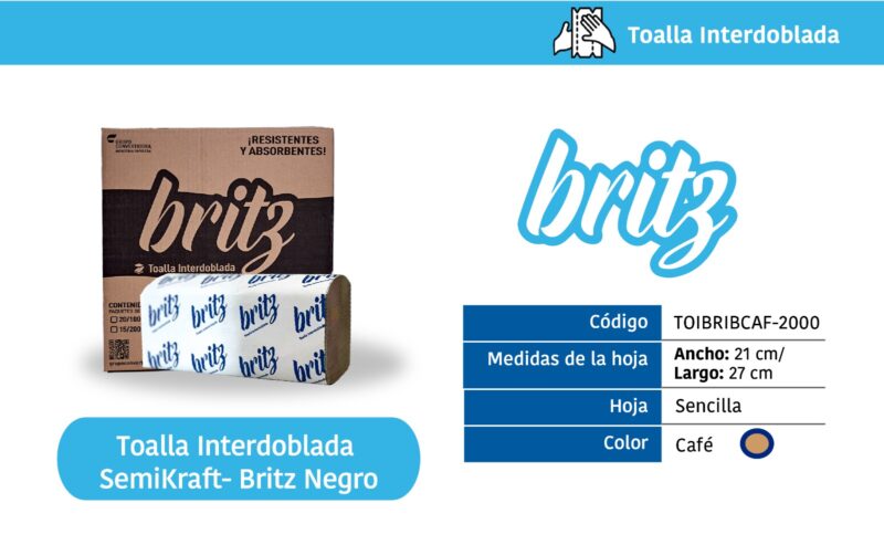 Toalla Interdoblada Semikraft Britz Negro