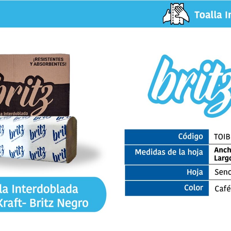 Toalla Interdoblada Semikraft Britz Negro