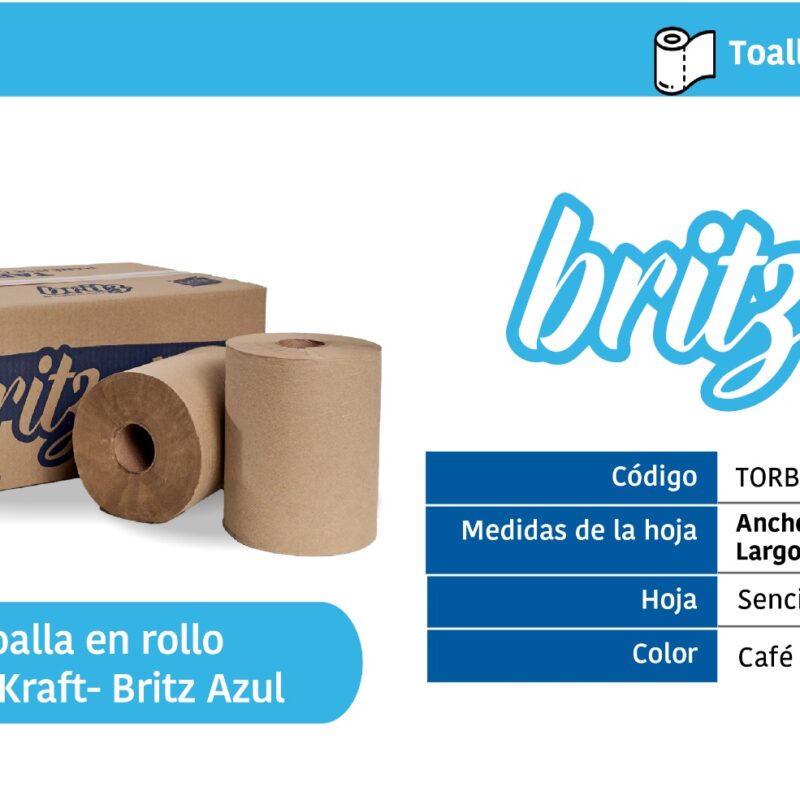 Toalla en Rollo Semikraft Britz Azul