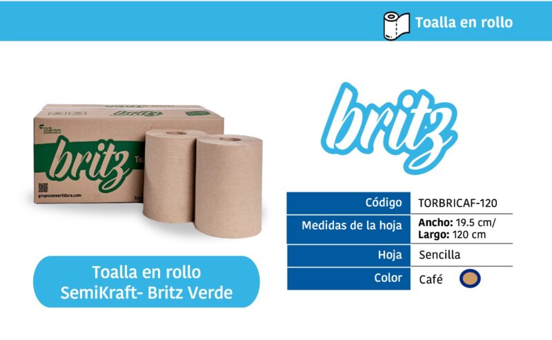 Toalla En Rollo Semikraft Britz Verde.