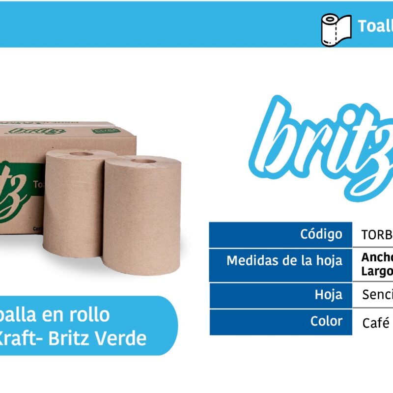 Toalla En Rollo Semikraft Britz Verde.